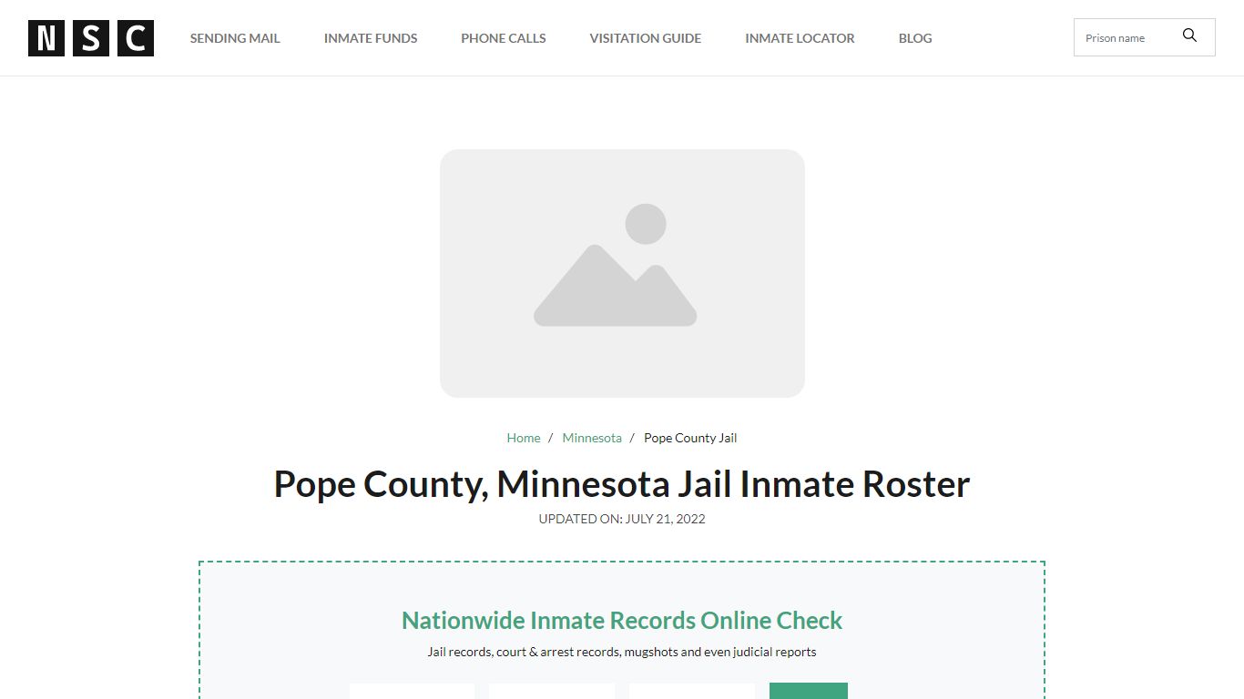 Pope County, Minnesota Jail Inmate List